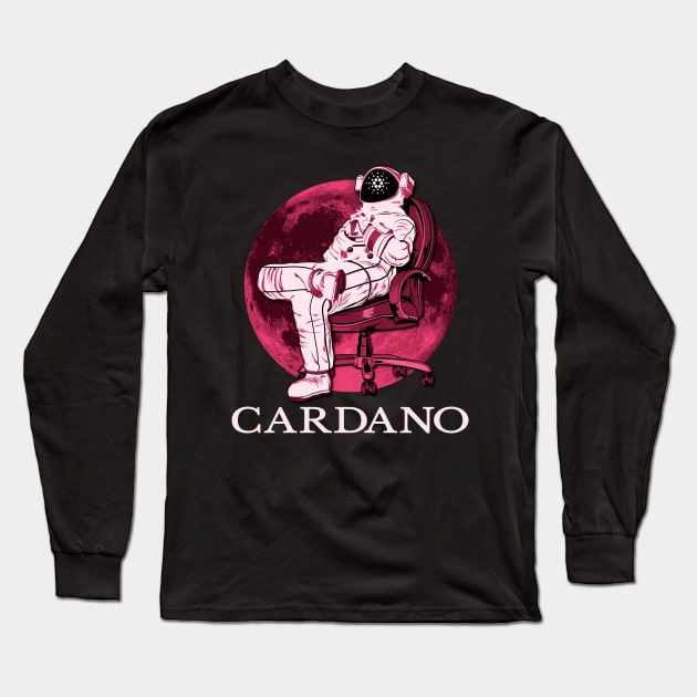 Cardano, ADA, HODL, to the moon Long Sleeve T-Shirt by Lekrock Shop